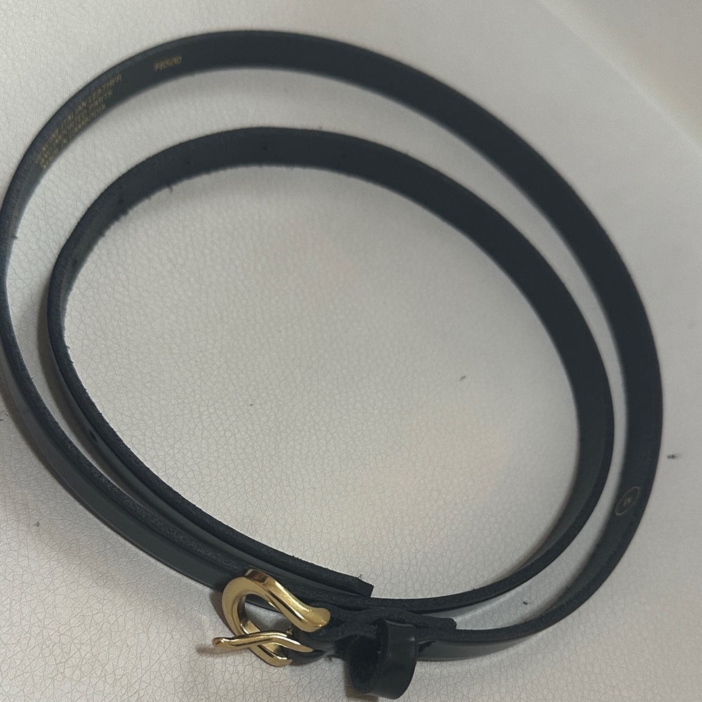 J. Crew Black Belt with Gold Buckle